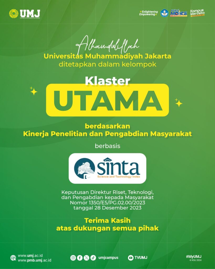 UMJ meraih Klaster Utama berdasarkan Kinerja Penelitian dan Pengabdian Masyarakat