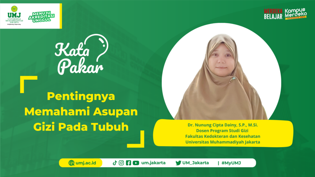 dosen Program Studi Gizi Fakultas Kedokteran dan Kesehatan, Dr. Nunung Cipta Dainy, SP., MSi.,