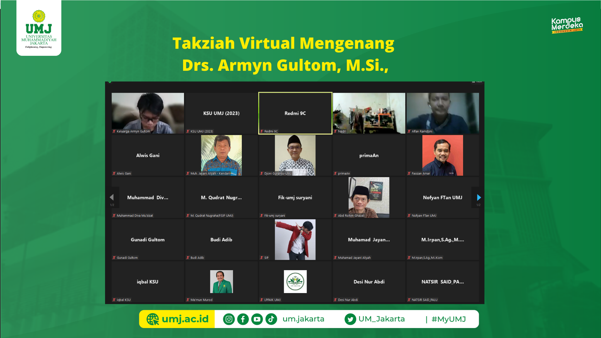 Takziah Drs. Armyn Gultom, M.Si.,