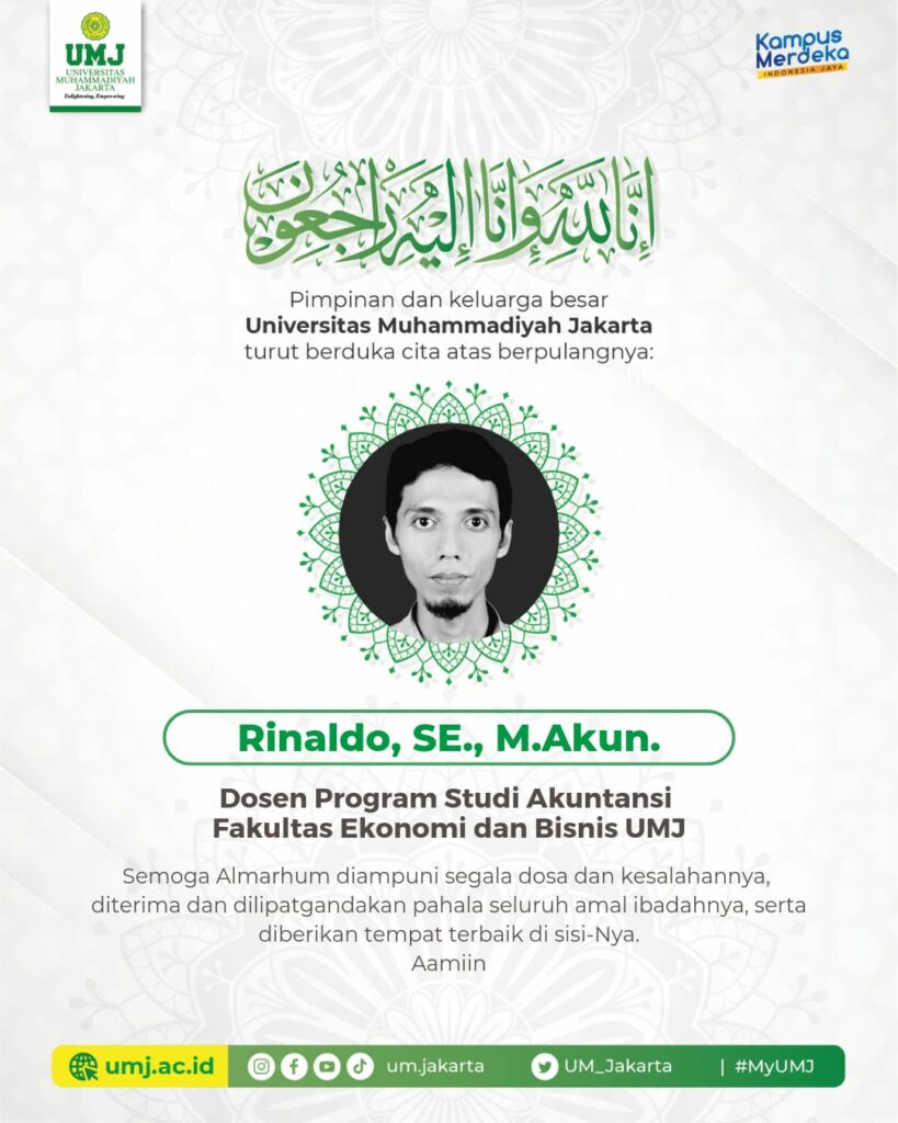 turut berduka rinaldo dosen FEB UMJ