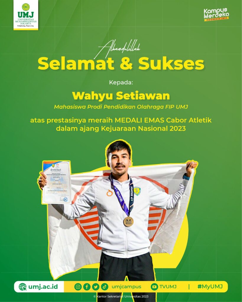 wahyu POR FIP UMJ juara atletik 2023