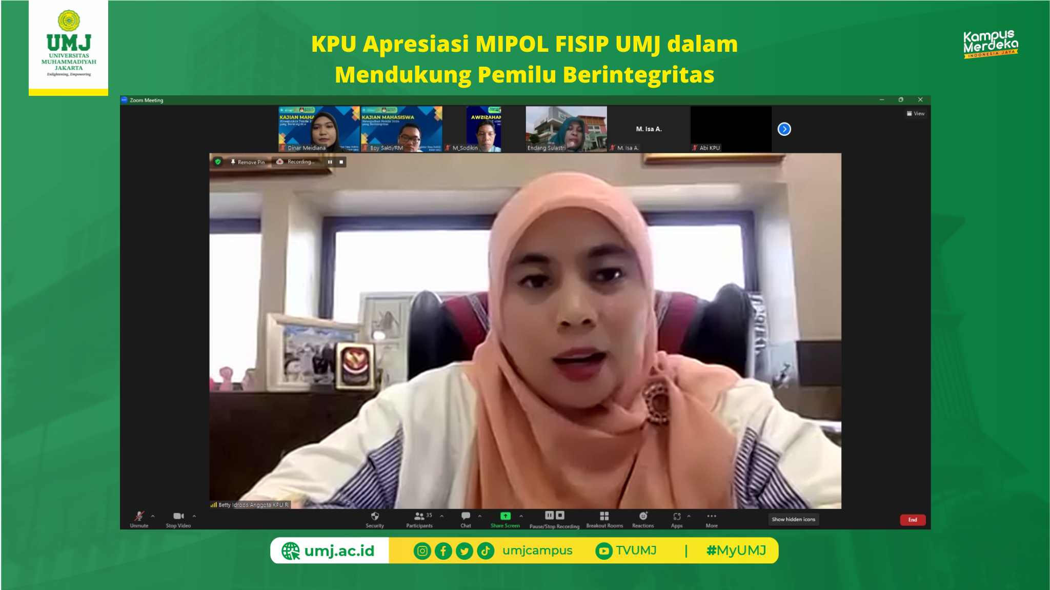 Komisioner KPU RI dalam Kajian MIPOL UMJ