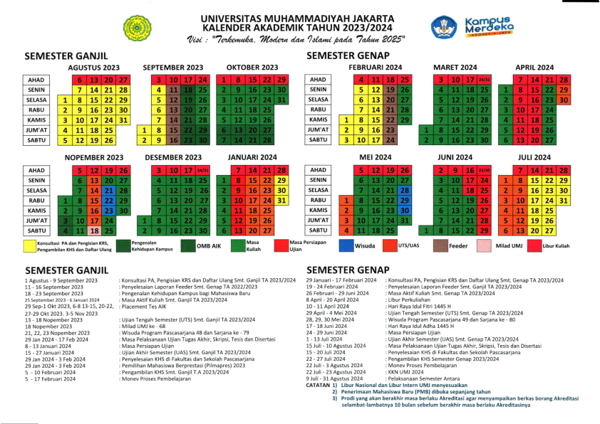 KALENDER AKADEMIK UMJ 2023-2024