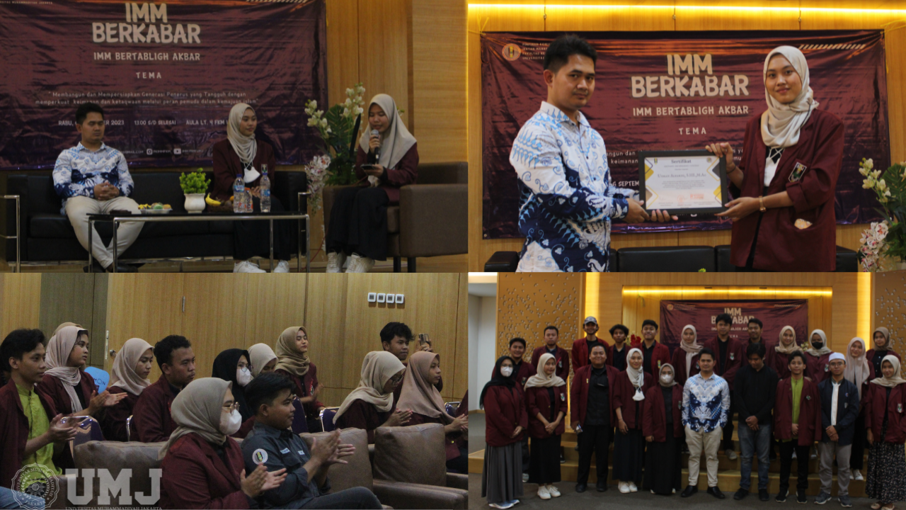 Kegiatan IMM Bertabligh akbar (IMM Berkabar) di Aula gedung Fakultas Kesehatan Masyarakat UMJ lantai 4, Rabu (606/09/2023).