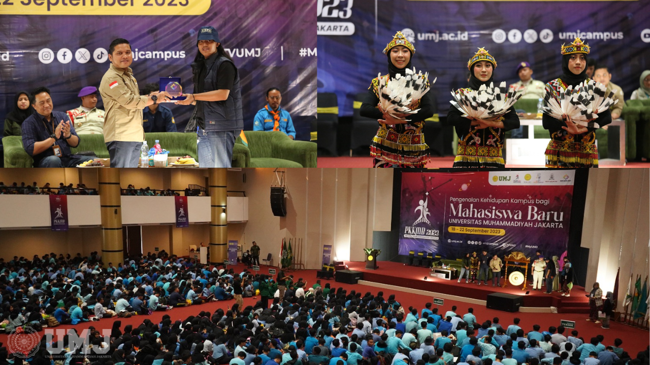 Pembukaan UKM Expo 2023 "Kembangkan Diri Ukir Prestasi Bersama UMJ di Aula KH. A. Azhar , Selasa (19/9/23). Selasa (19/9/23)