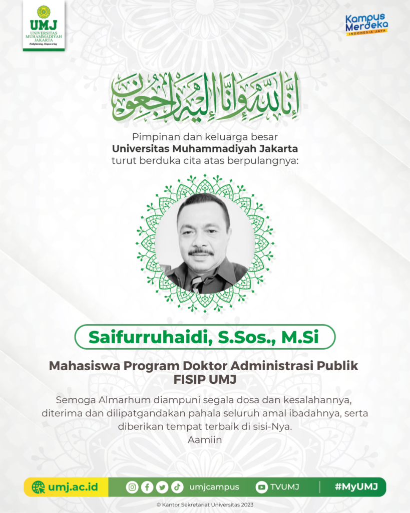 Duka Cita UMJ Saifurruhaidi, S.Sos., M.Si