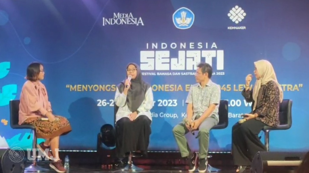 Dosen dan mahasiswa PBSI FIP UMJ Festival Bahasa dan Sastra 2023.