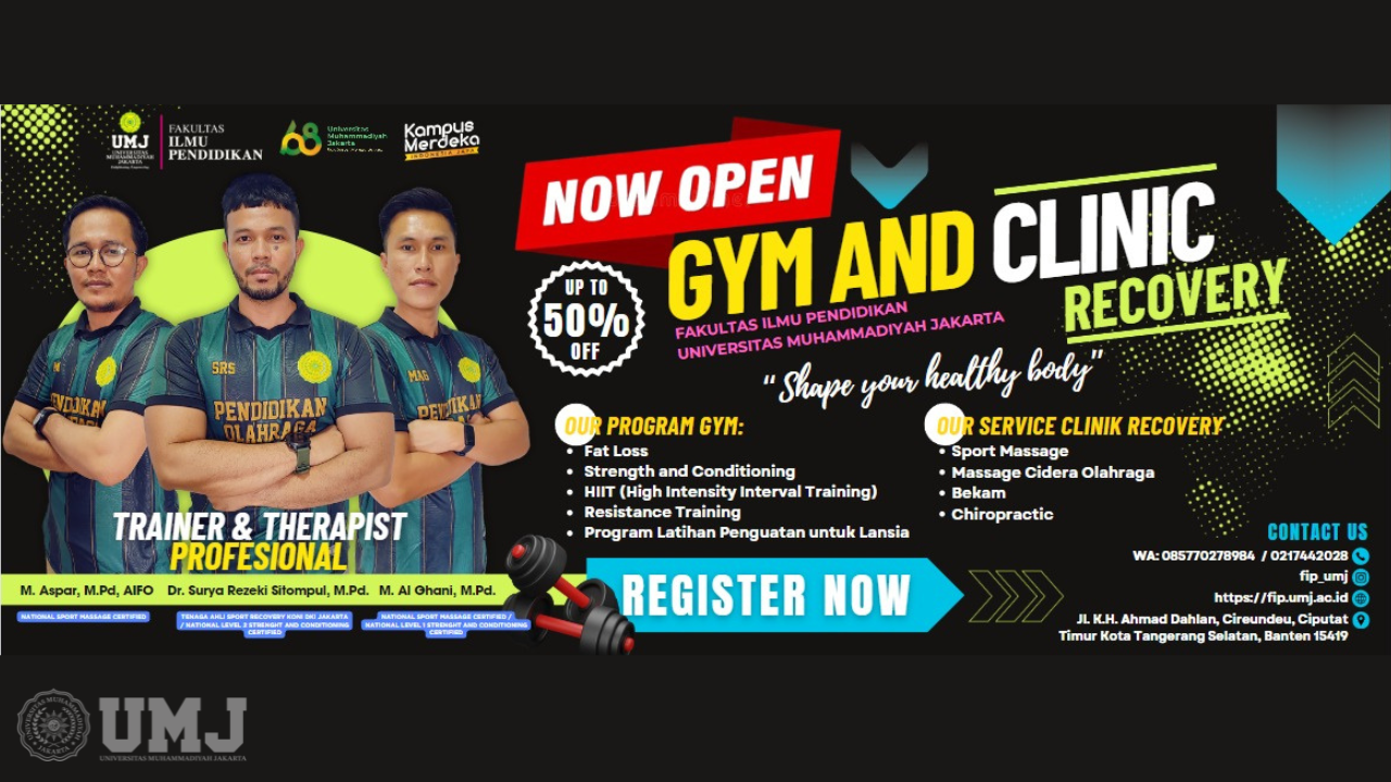 FIP UMJ Sediakan Ruang Fasilitas Gym dan klinik Recovery
